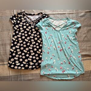 NWOT Two Joe Boxer women's Small criss-cross V-neck short-sleeve top Vintage Y2K